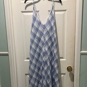 Banana Republic White Top with Blue Trim Maxi dress.